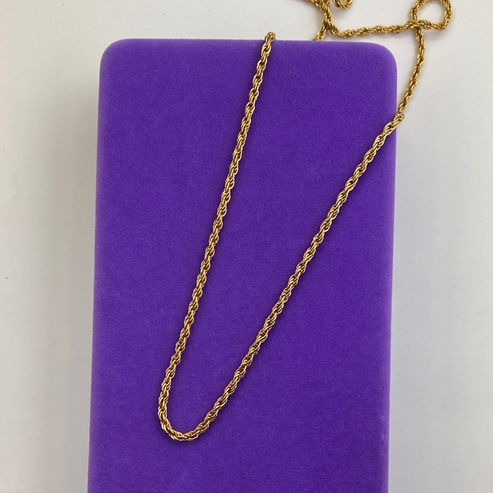 💛 Vintage Gold Plated Rope Chain Necklace